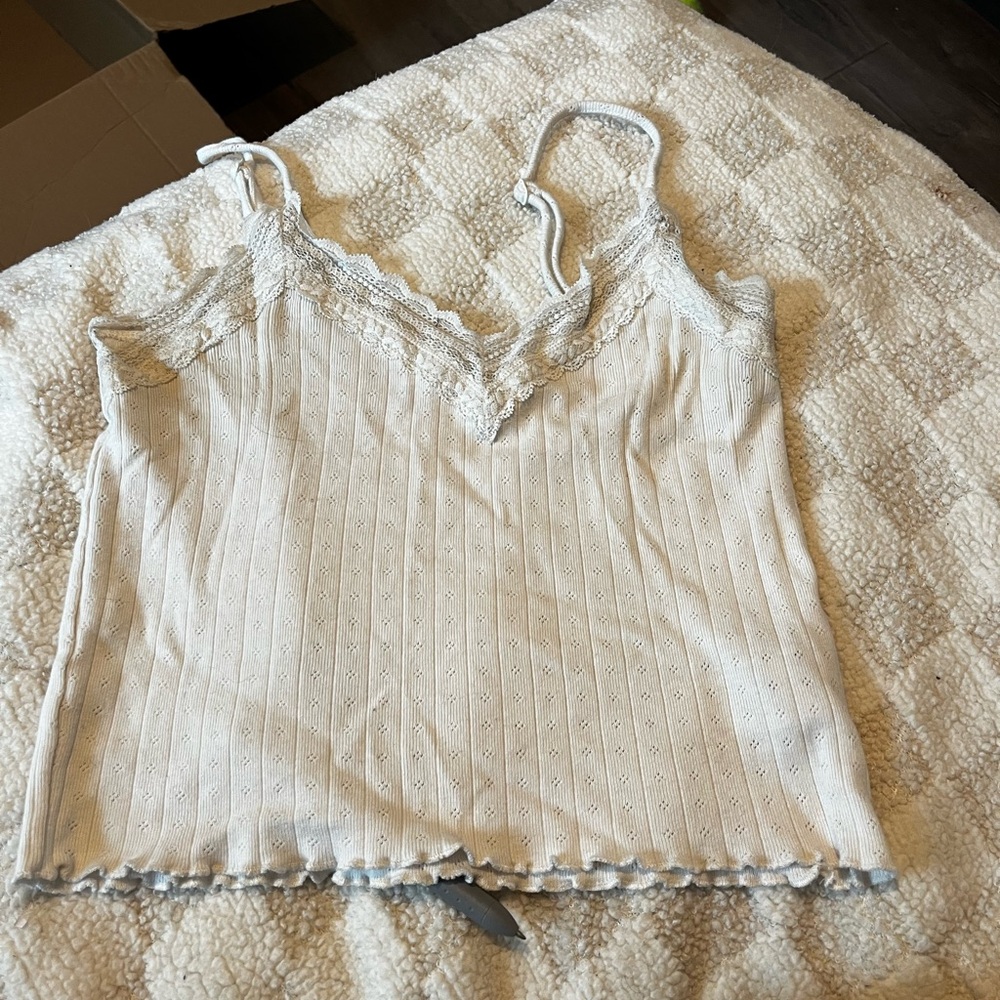 American Eagle Outfitters White Ribbed Camisole
